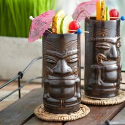 Tuxton GZL-160 Lava 16 Oz. Ceramic Tiki Mug - 12/Pack