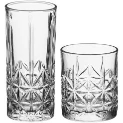 Acopa Gardenia Rocks / Old Fashioned And Highball Glass Set - 24/Set -Wasserstrom store 2441903